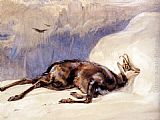 John Frederick Lewis Canvas Paintings - The Chamois, Sketched In The Tyrol